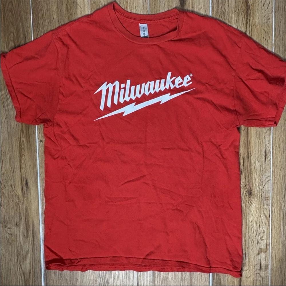 Milwaukee Tools Logo Shirt Red White  LARGE